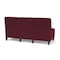 Lesro Siena Lounge Reception Armless 3 Seat Tandem Seating No Center Arms, Black, OH Wine Upholstery SN3102 - alternate 2